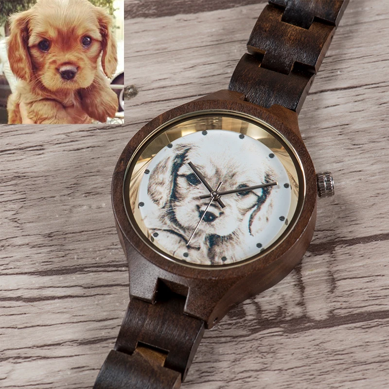 

Private Custom Watch Women BOBO BRID Photos UV Print Wood Ladies Quartz Watches Logo Customized Anniversary Birthday Gift