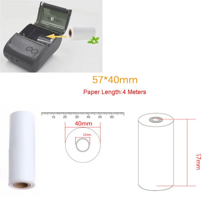 

Thermal Paper Receipt Printer Paper POS Printer 57mm Paper 57*40mm For Mobile POS Mobile Printer Paper