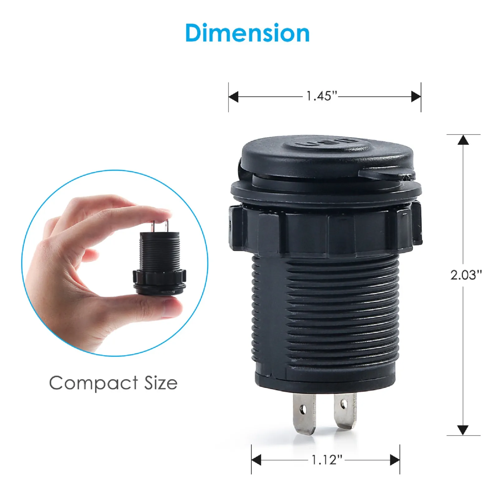

12V/24 Dual USB Port Car Cigarette Lighter Socket Plug LED Voltmeter Waterproof Easy to install no need to cut out a big hole