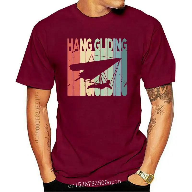 

Men tshirt Hang Gliding Vintage Retro T Shirt women T-Shirt tees top