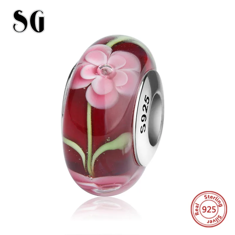 SG Aliexpress бусины из муранского стекла Стерлинговое Серебро 925 пробы сделай сам