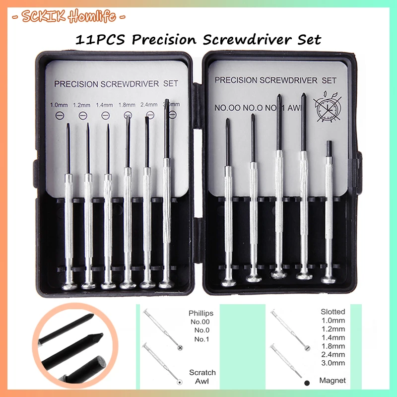 11 шт. Набор прецизионных отверток Mini Bijoutiers Montres Lunettes Réparations Kit R9JC|Отвертка| |