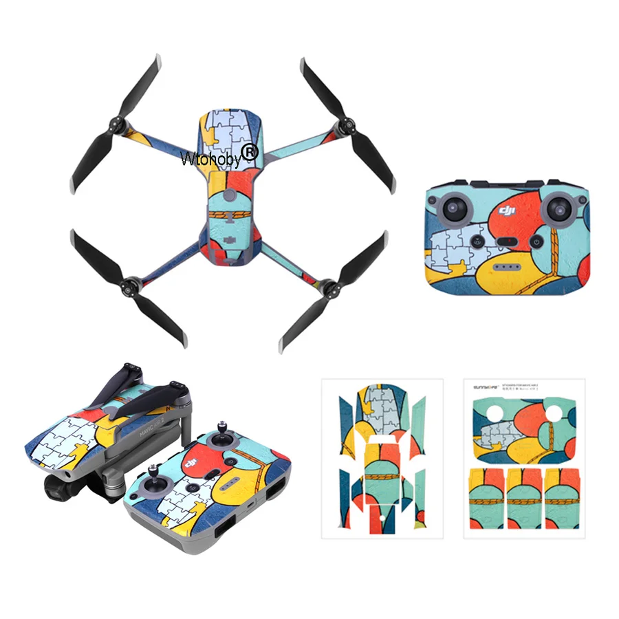 Mavic Air 2 ПВХ наклейки пленка Fly More комбинированный удаленный аккумулятор