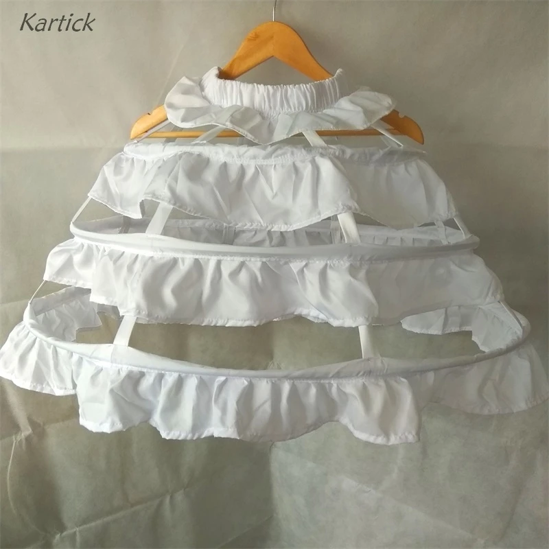 

Real Petticoats 3 Hoops Short Ruffle Ball Gown Underskirt Crinoline for Wedding Bride Formal Dress In Stock Wedding Accessories