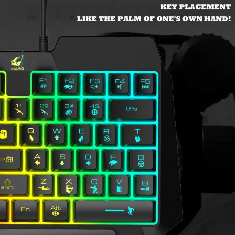 Левосторонняя клавиатура Одноручная Механическая игровая для мобильного