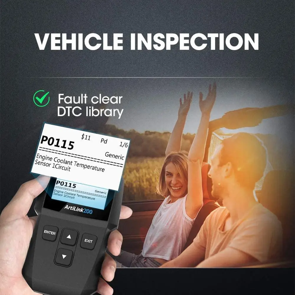 TOPDON AL200 полный OBD2 сканер OBDII считыватель кодов автомобиля диагностический