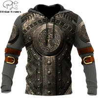 viking warrior chain armor 3d printed fashion mens hoodie street pullover autumn sweatshirt unisex casual jacket tracksuit dw667