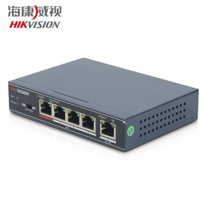 HIKVISION DS-3E0105P-E 4 переключатель инжектора PoE 5 портов (1Uplink PoE) 100 Мбит/с неуправляемый |