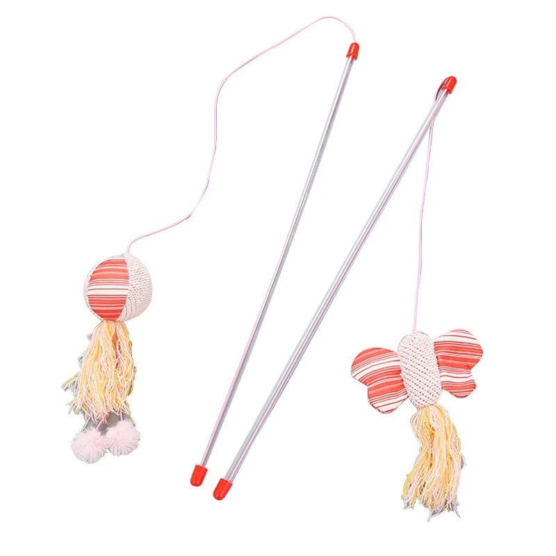 Игрушка для домашних животных кошек эластичный плюшевый мяч плюшевая бабочка