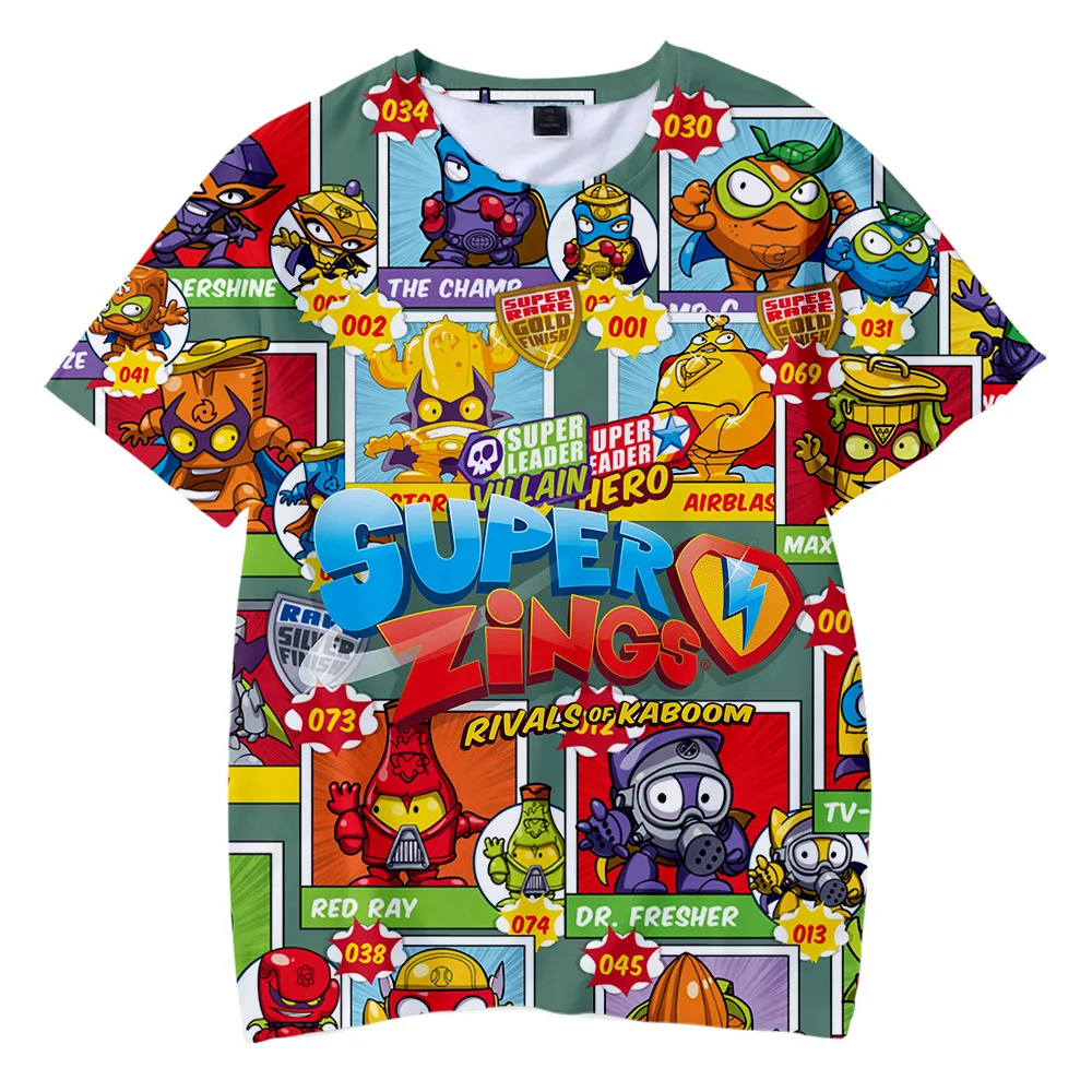 

2021 Trendy 3D Printing Kawaii Super Zings Anime Pattern Children's T-Shirts Harajuku Tees Cute Style Comfortable All-Match Tops