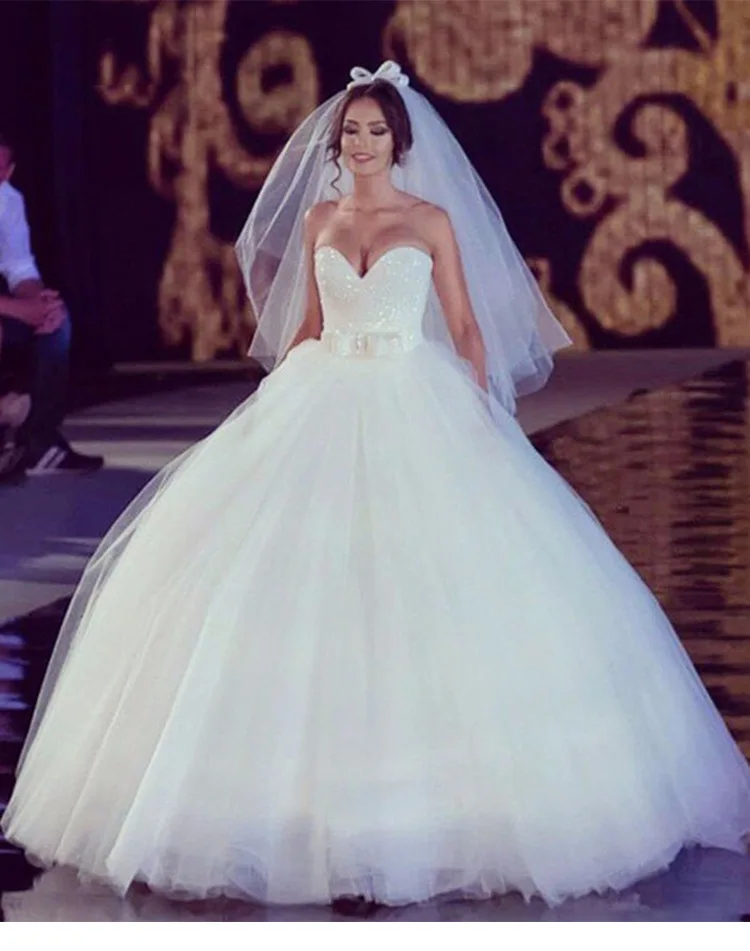 Шикарное Белое Бальное Платье Свадебные Платья Длинные свадебные платья без