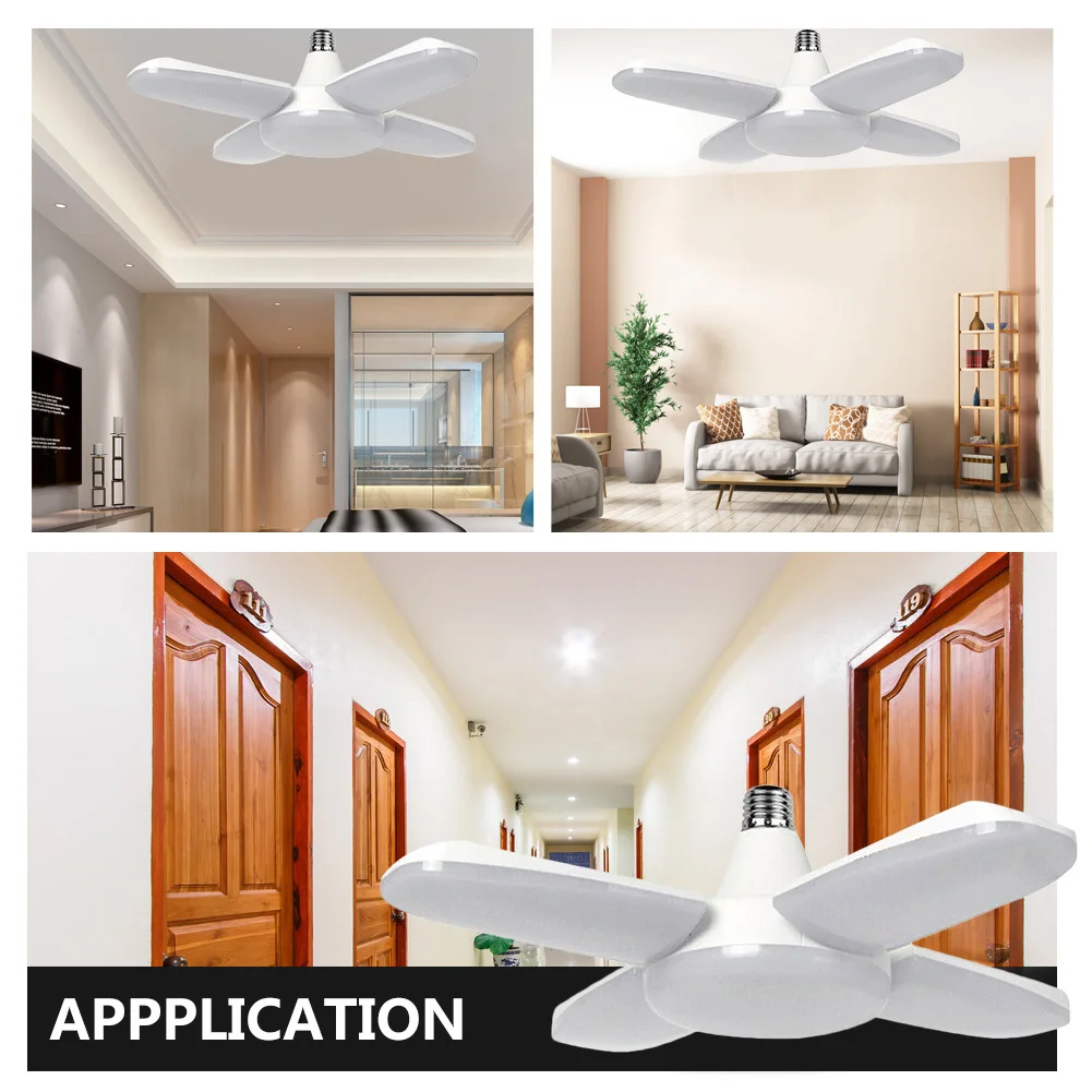 

80w Led Lamp Foldable Led Ceiling Lamp Deformable E27/e26 Lamp Led Worklight High Brightness Lighting For Home Garden Garage