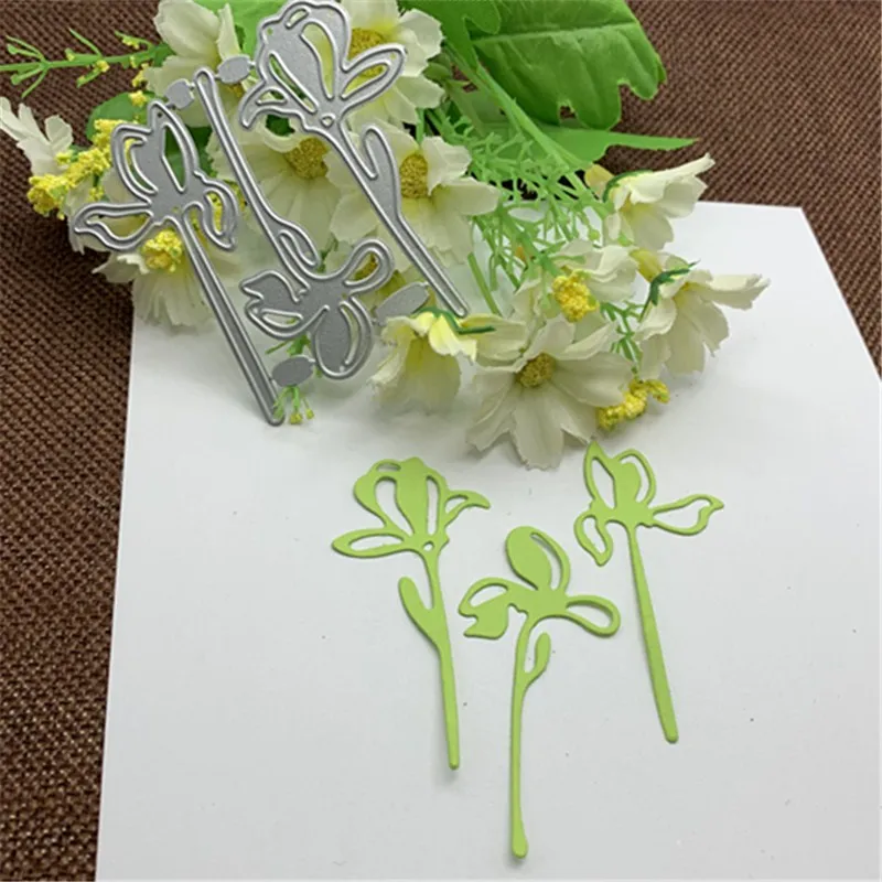 3 шт. Цветочные металлические режущие штампы для альбома скрапбукинга бумажные