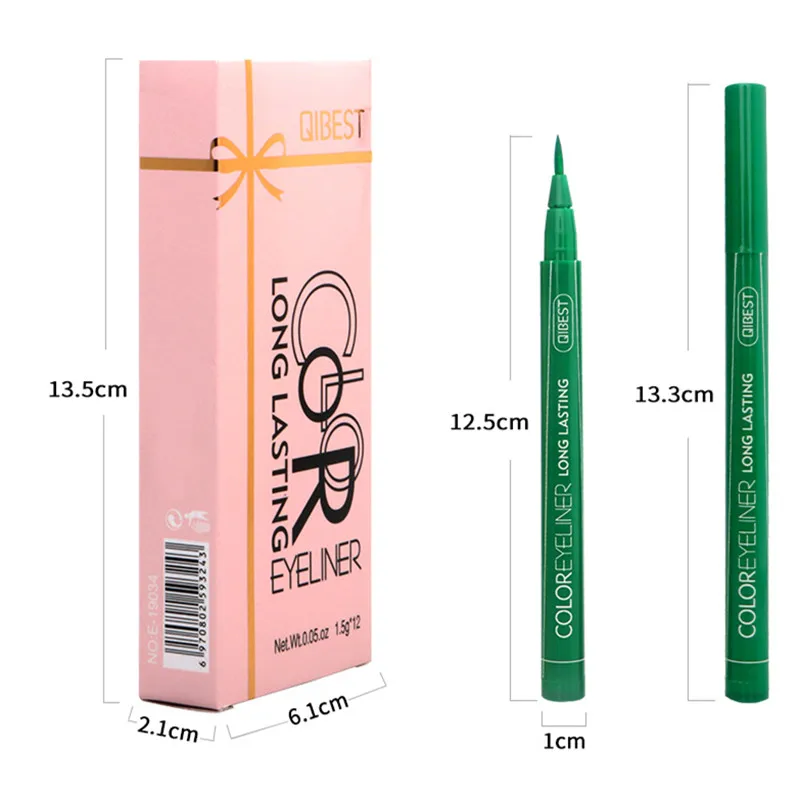 

12 Color Cat Eye Makeup Waterproof Neon Colorful Liquid Eyeliner Pen Make Up Comestics Long-lasting Black Eye Liner Pencil