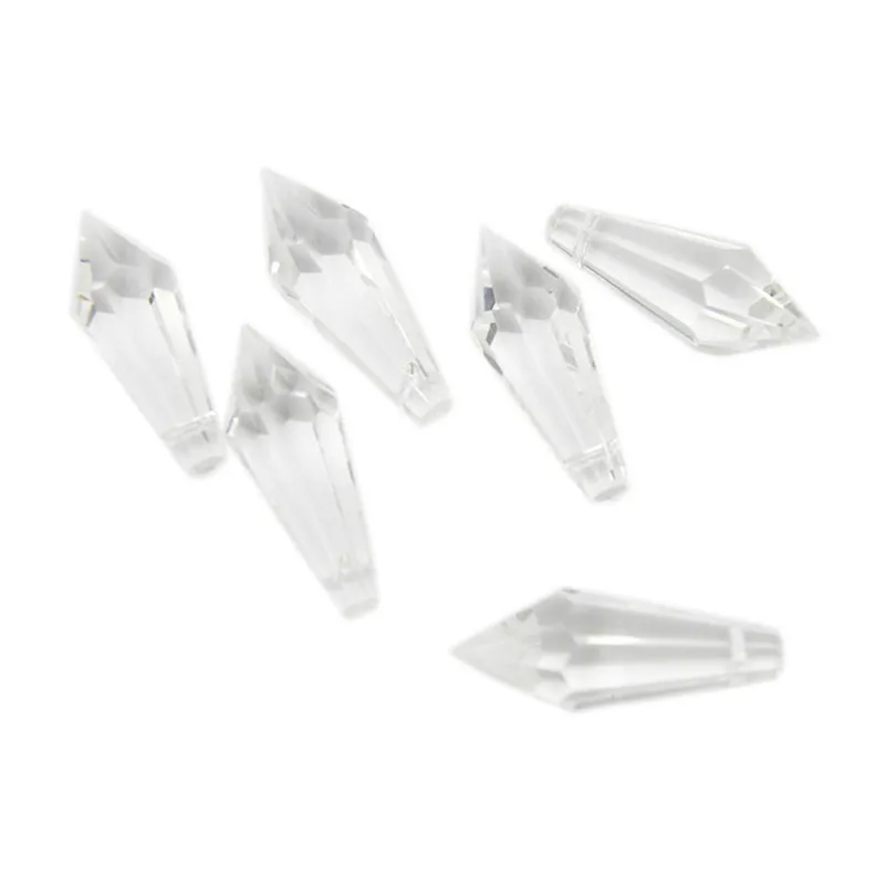 200 Pieces Transparent Color 38mm Crystal Icicle Pendant Feng Shui Glass U Drop Pendant Parts For Chandelier Suspension