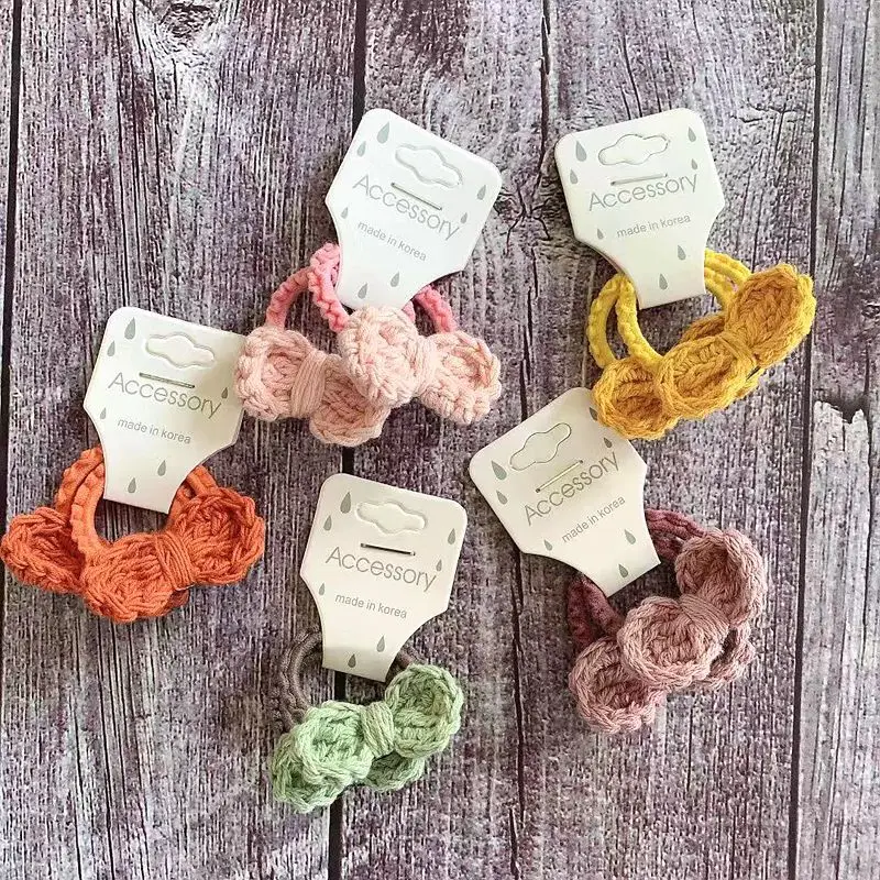 Аксессуары для волос девочек 10 шт./компл. шерстяные вязаные крючком банты
