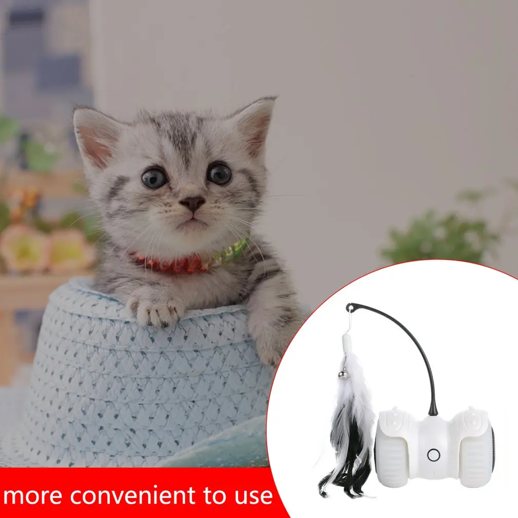 

Electric Cat Toy Manual Automatic Remote Control Intelligent Balance Cat Car Led Night Glow Feather Cat Remote Control Car