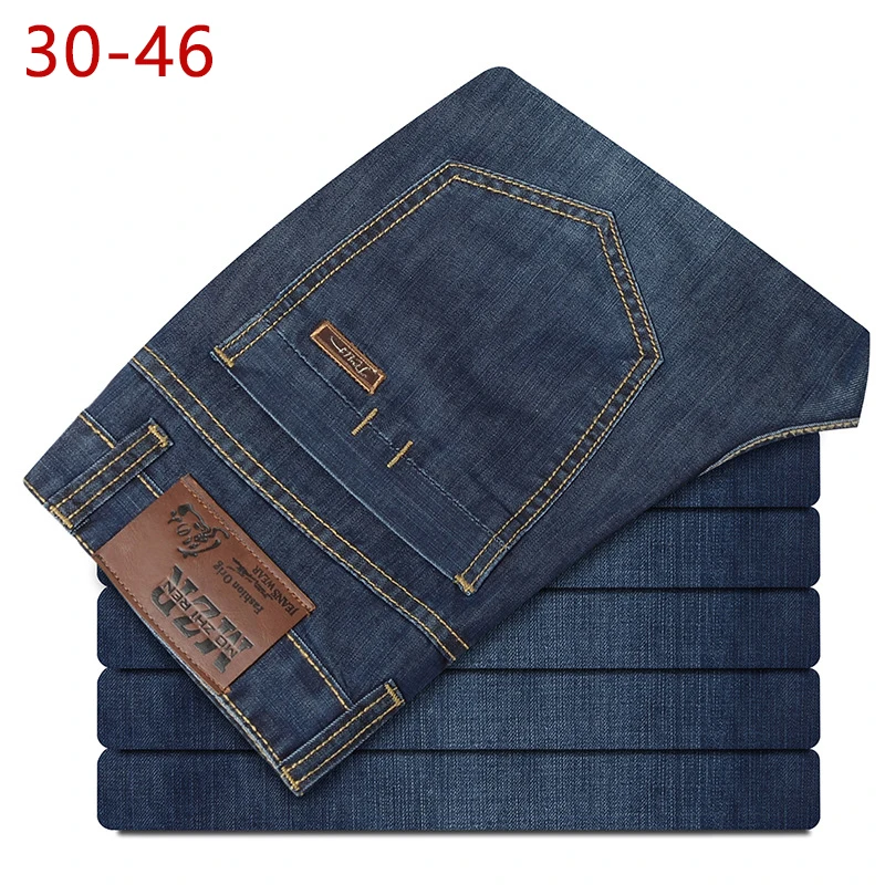 30 46 мужские джинсы большого размера Повседневные Легкие модные Стрейчевые от