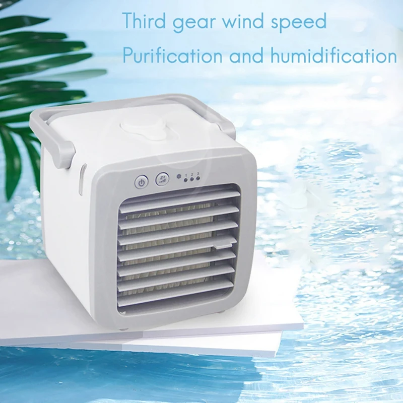 

Mini Portable Air Cooler Home Office Desk Personal Three Speed 150ML Water Tank USB Air Conditioner Air Cooler Fan