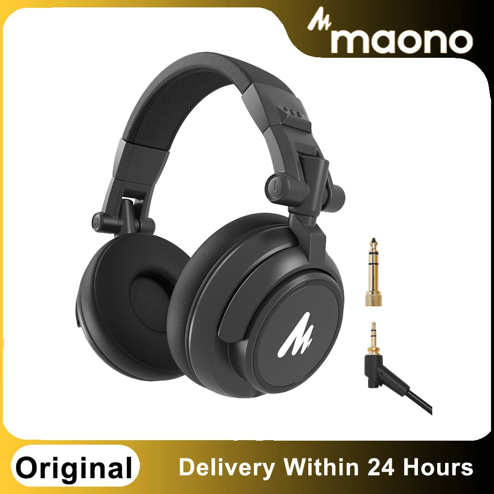 

MAONO AU-MH601 Профессиональные DJ студийные мониторные наушники-вкладыши и съемный штекер и кабель с 50-миллиметровым драйвером для DJ Studio
