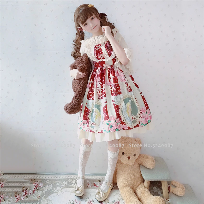 Платье для девочек в японском стиле платье принцессы ретро маскарадное вечерние