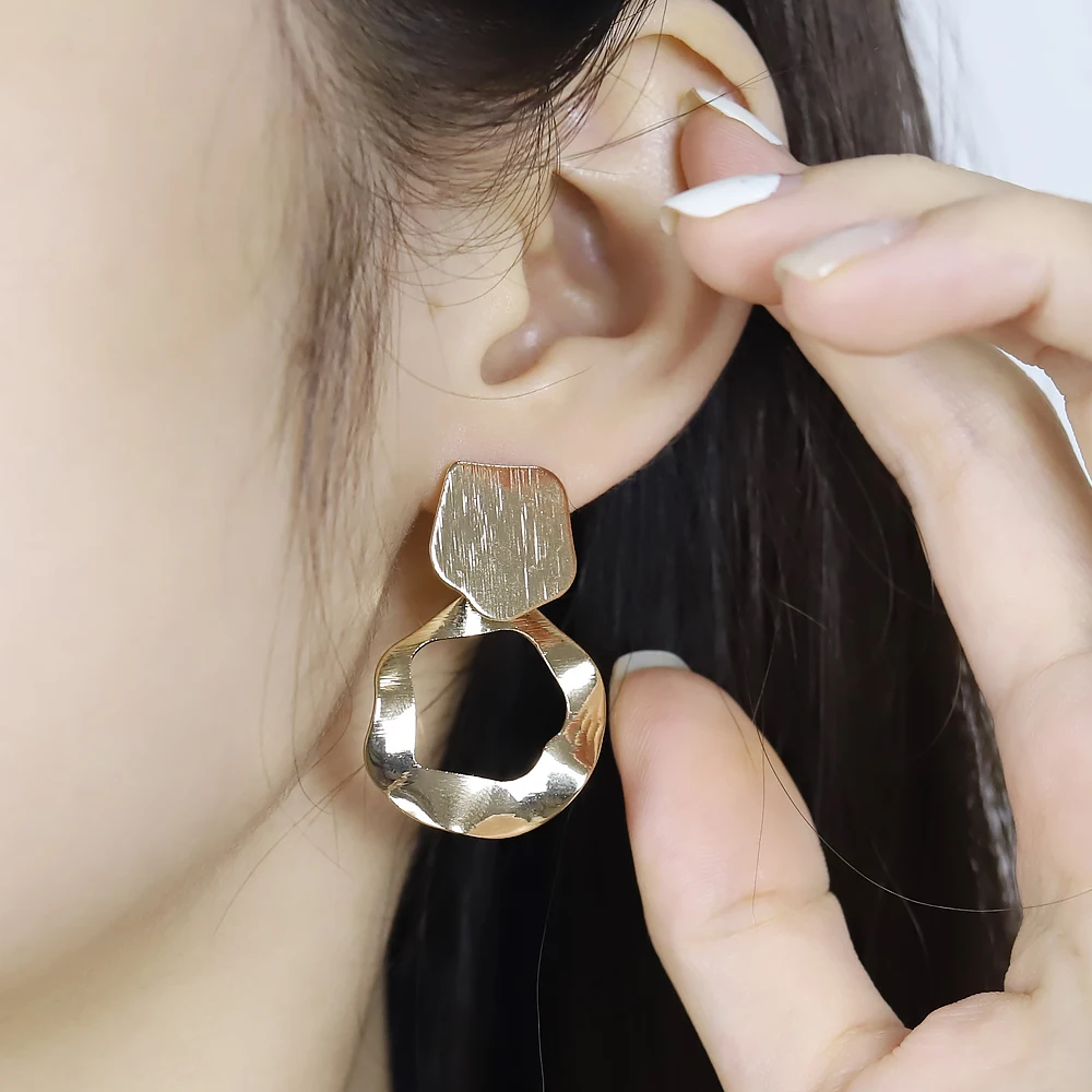 

2021 Korean gold Stainless Steel Starry Stud Earrings Imitation Jewelry Earrings for Women Wholesale Kolczyki Brincos Earrings