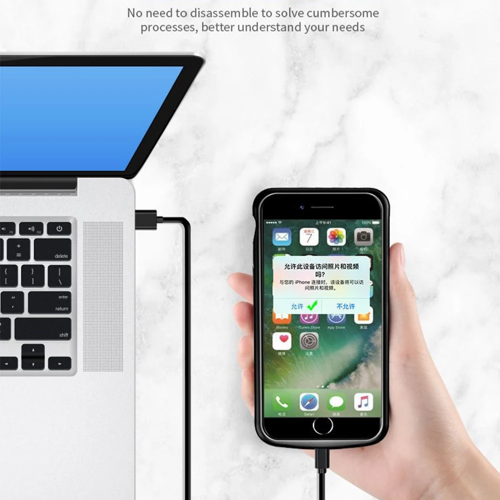 Чехол с аккумулятором для iphone 6 6S 7 8 Plus умный чехол зарядным устройством на