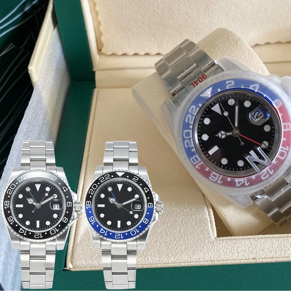 

montre de luxe mans automatic watches ceramics full stainless steel 40mm super luminous waterproof relojes de lujo para hombre