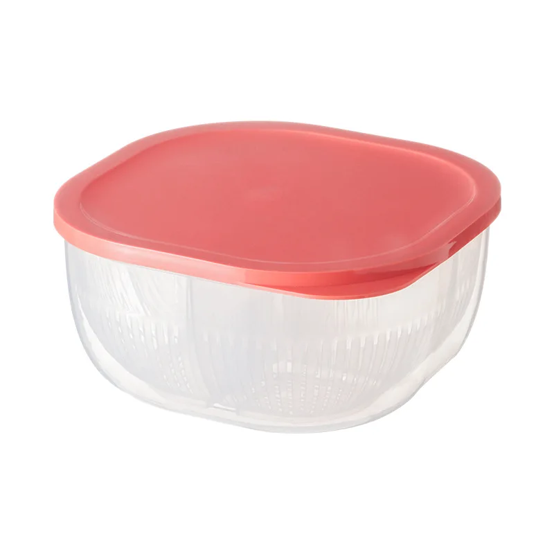 

Large Separated Green Onion Ginger Garlic Vegetable Refrigerator Storage Box Kitchen Plastic Drain Sealed Box With Lids
