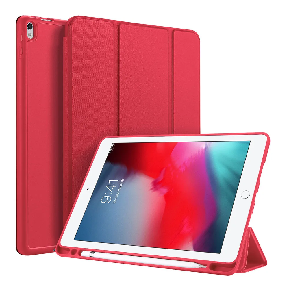 Флип-чехол для Apple iPad Air и iPad Pro 10," из искусственной кожи, чехол для планшета с функцией автоматического сна/пробуждения - Цвет: red