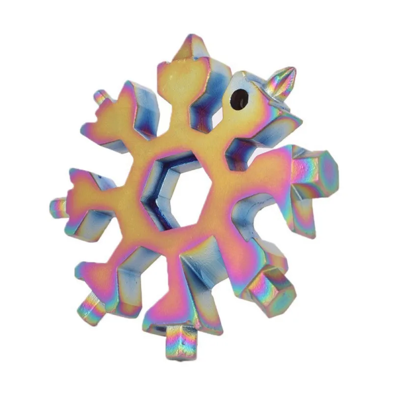 

Free shipping 18 In 1 Multi-Tool Stainless Steel Snow Shape Flat Cross Head Screwdriver Allen Key Spanner Key Chain Tool New