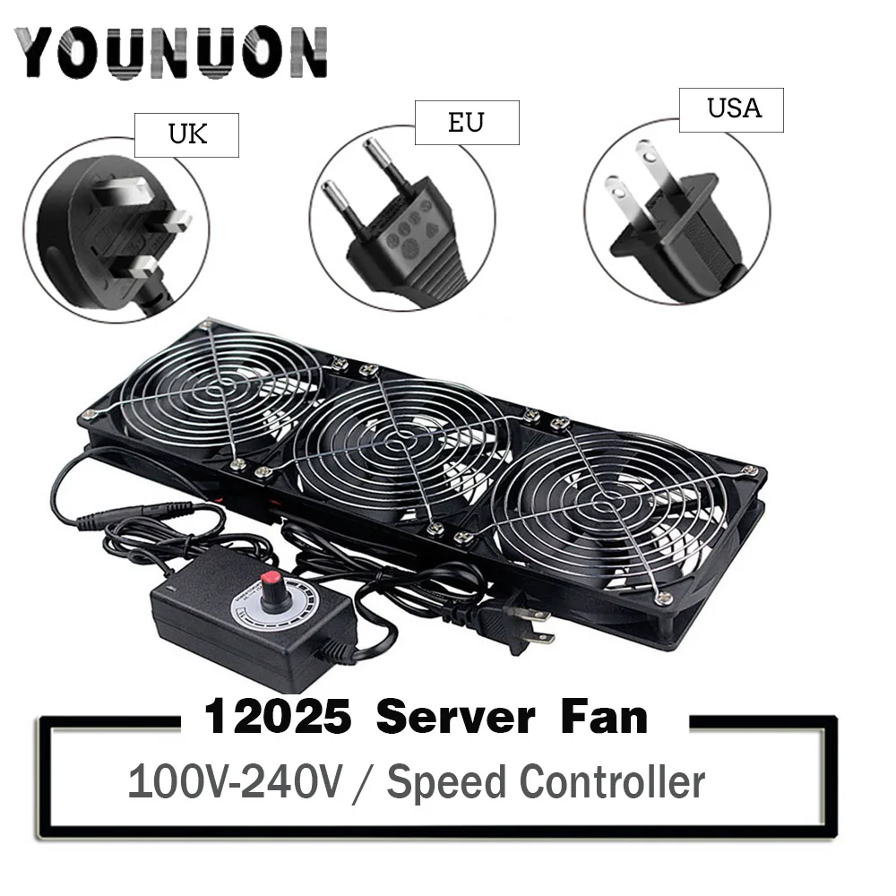 

120mm 3000RPM Fan cooling With controller 12cm 12V 220V Btc Machine Chassis Workstation Cabinet Radiator Server fan