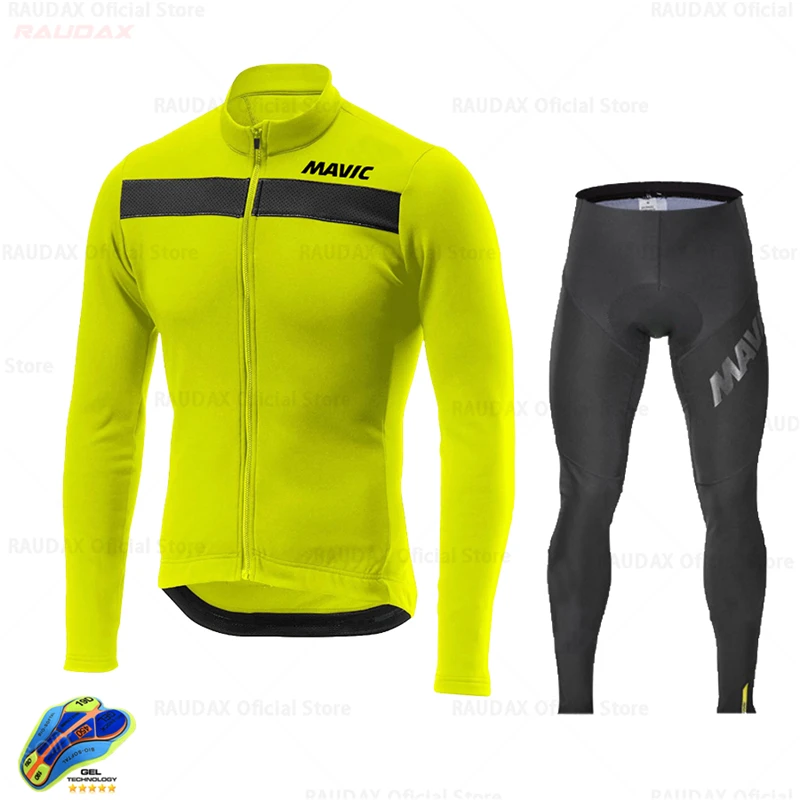 Mavic 2021 профессиональная команда с длинным рукавом Велоспорт Джерси комплект