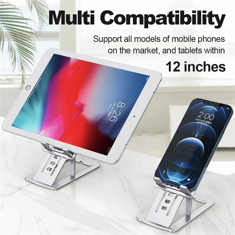 new slim folding metal desktop stand universal adjustable phone holder stand for iphone tablet phone desk stand mount support free global shipping