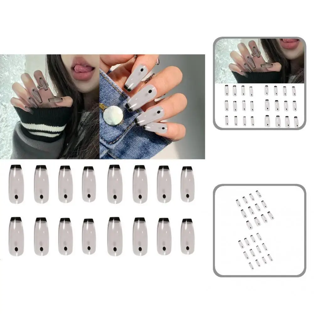

Wear-resistant 1Set Fashion French Style Fake Fingernail Nail At Pieces ABS Fake Tips Exquisite for Female