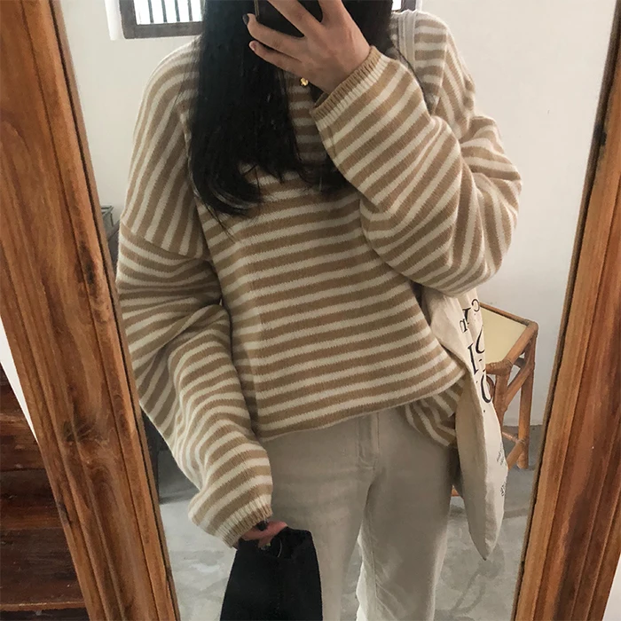 Женский трикотажный свитер с круглым вырезом 6 цветов | Женская одежда