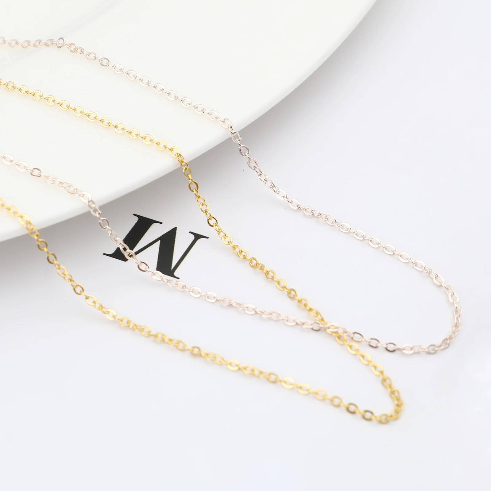 

Chain Cuban Link Chains Chokers Necklace For Men Women Jewelry Solid Color Metal Fashion Jewelry DIY Brithday Christmas Gifts