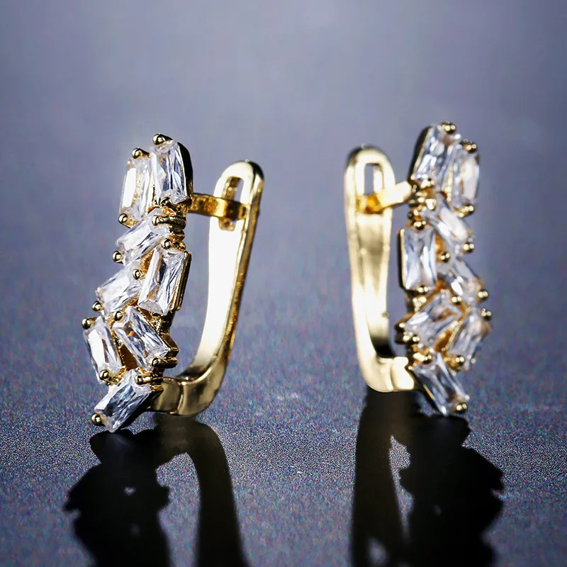 UILZ новые прелестные серьги для женщин Блестящий кубический циркон нежные Модные