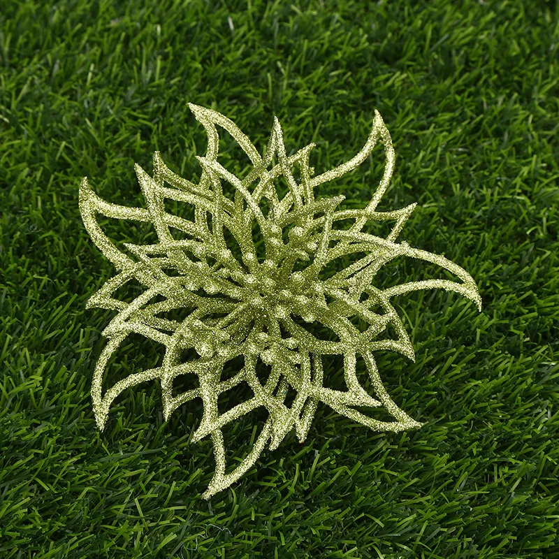 Блестящие искусственные цветы Рождественское украшение на елку свадебное