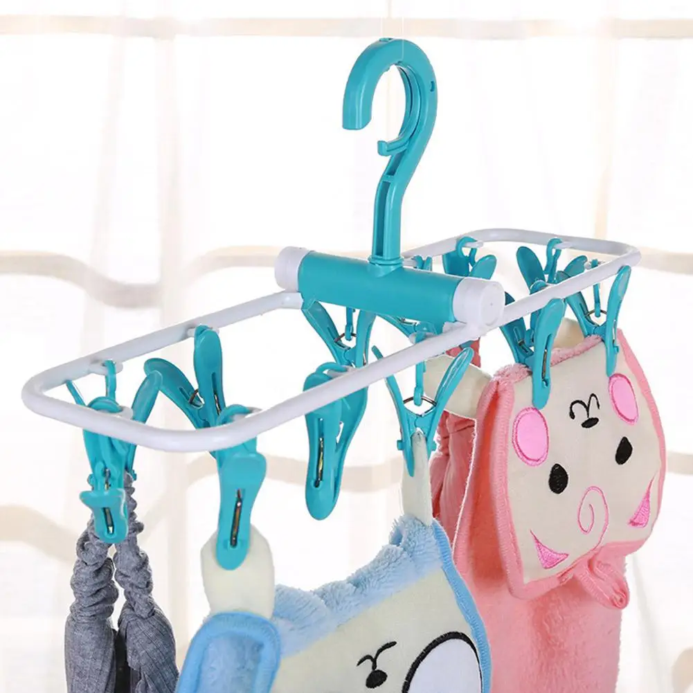 

Studyset Multi-functional 12 Clips Folding Drying Rack for Kids Underwear Socks
