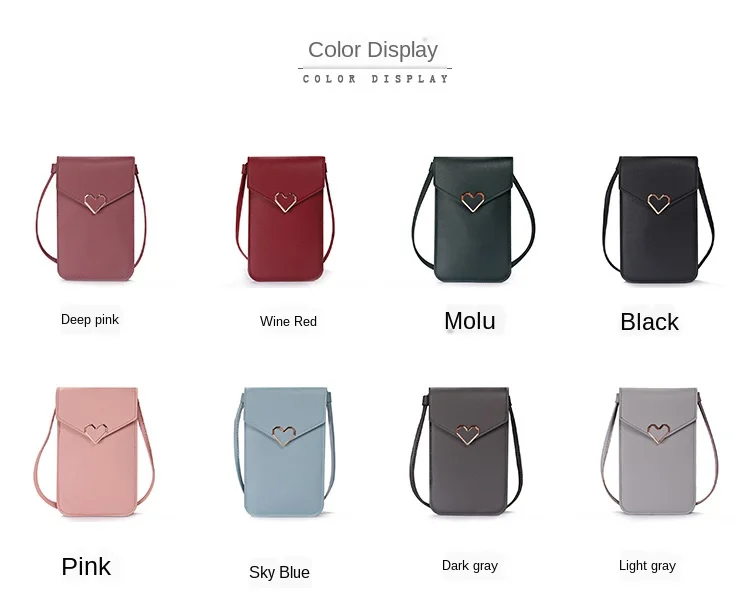 

Wholesale Women Phone Bag Touch Screen Wallet Ladies Mini Shoulder Bag 2021 New Student Small Handbags Multi-function Phone Case