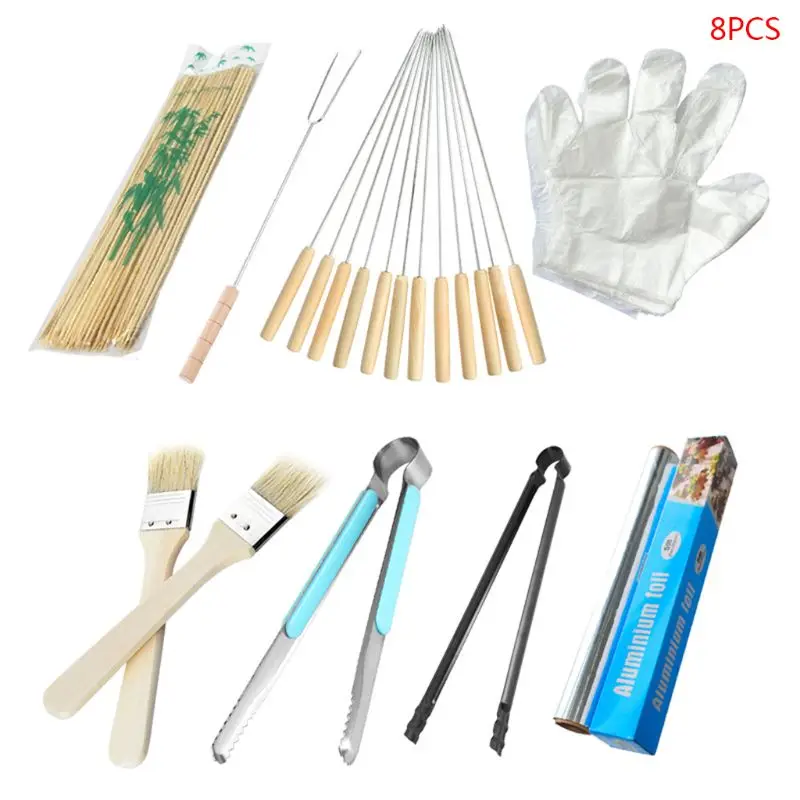 

BBQ Tools Stainless Steel Barbecue Utensil Grilled Fork Clip Brush Gloves Outdoor Picnic Camping