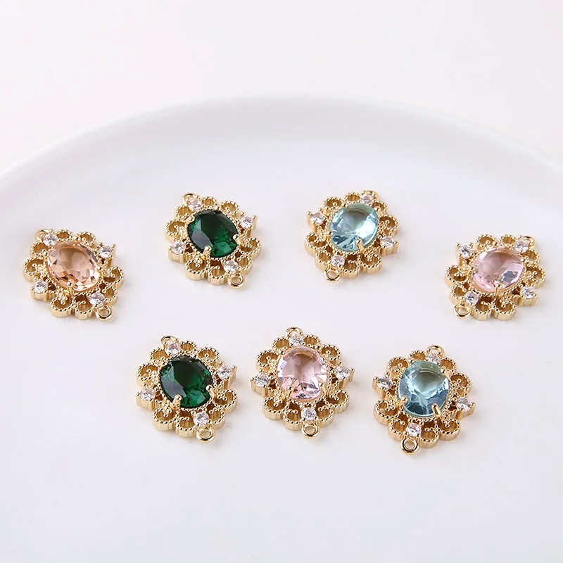 

Медное покрытие для сохранения цвета дворец Ретро граненый хрустальный Лон из драгоценного камня сделай сам серьги шпилька материал 4 шт.