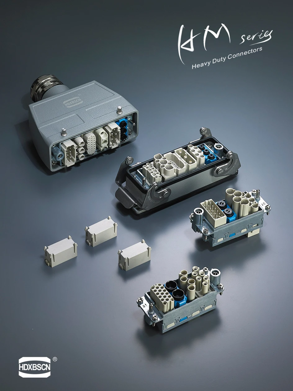 Conector retangular industrial resistente hdc h flexível
