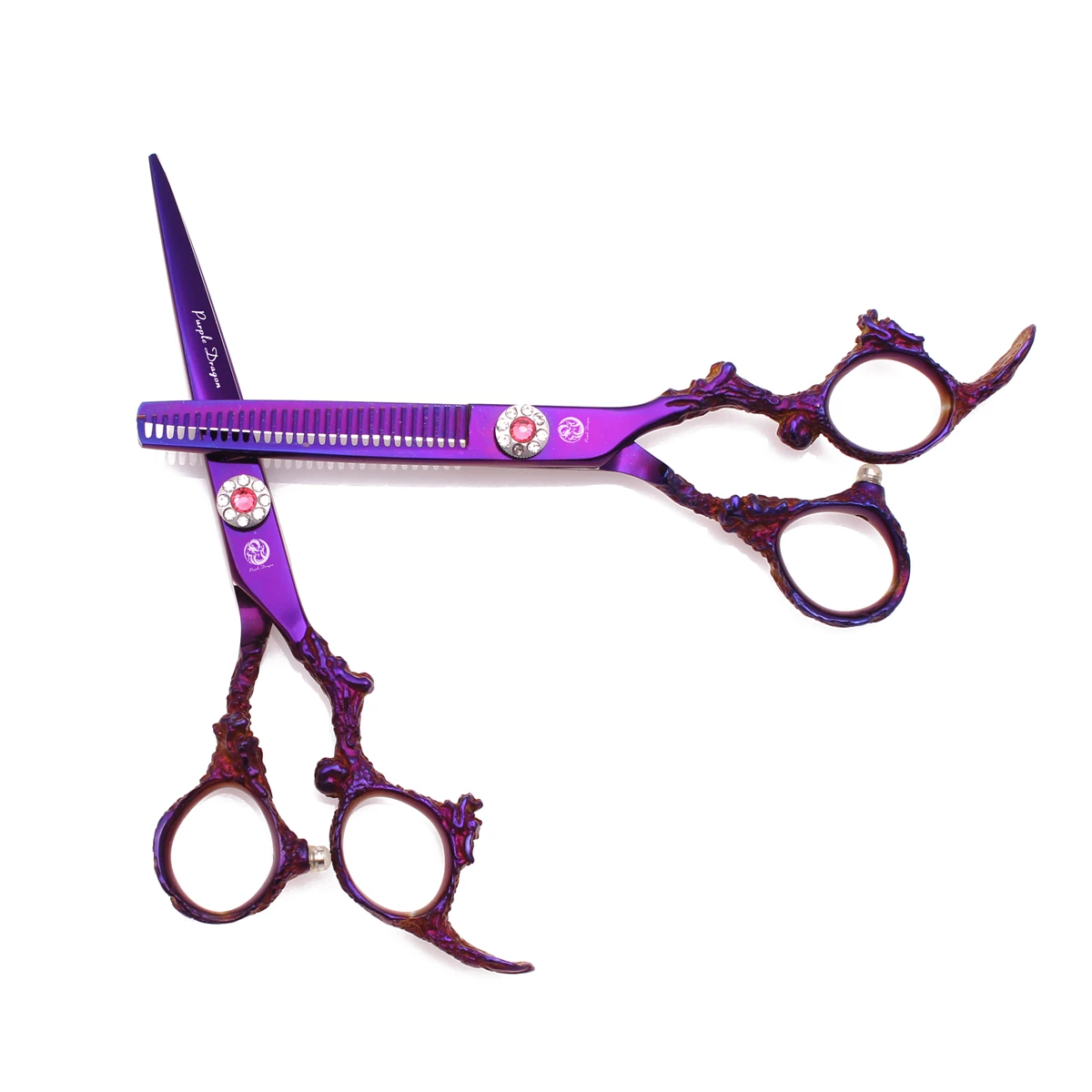 Ножницы для стрижки волос с фиолетовым драконом 5 дюйма японские 440C 9005 #