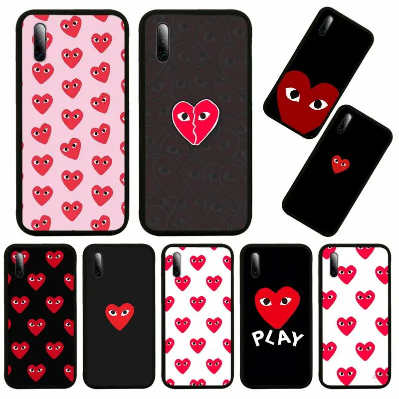 

PLAY Comme des Garcons Heart Phone Case For Huawei P9 P10 P20 P30 P40 Novi Lite Pro Smart Cover