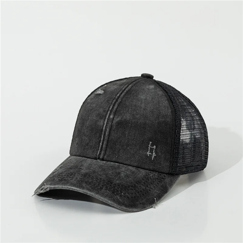 

Baseball cap cross ponytail Cap mesh breathable thin section adjustable Women's cap sports dome Men's cap fashion shade hat