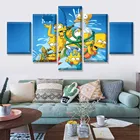 Модульный плакат с изображением Симпсонов, современное художественное оформление на холсте, 5 шт., HD-принты, Аниме Картина, украшение для дома, детской комнаты