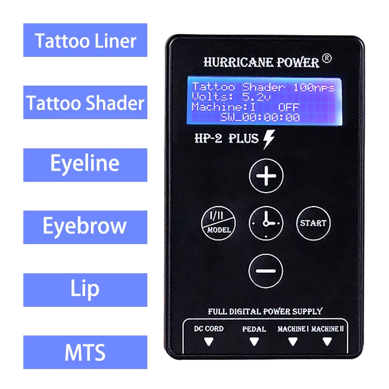 

Original HP-2 PLUS Tattoo Power Supply For Tattoo Machines Touch Screen Source Digital LCD Makeup Dual Tattoo Power Supplies