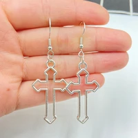 2021 hot sale fashion handmade simple cool punk retro cross pendant earrings jewelry best gifts for female girls